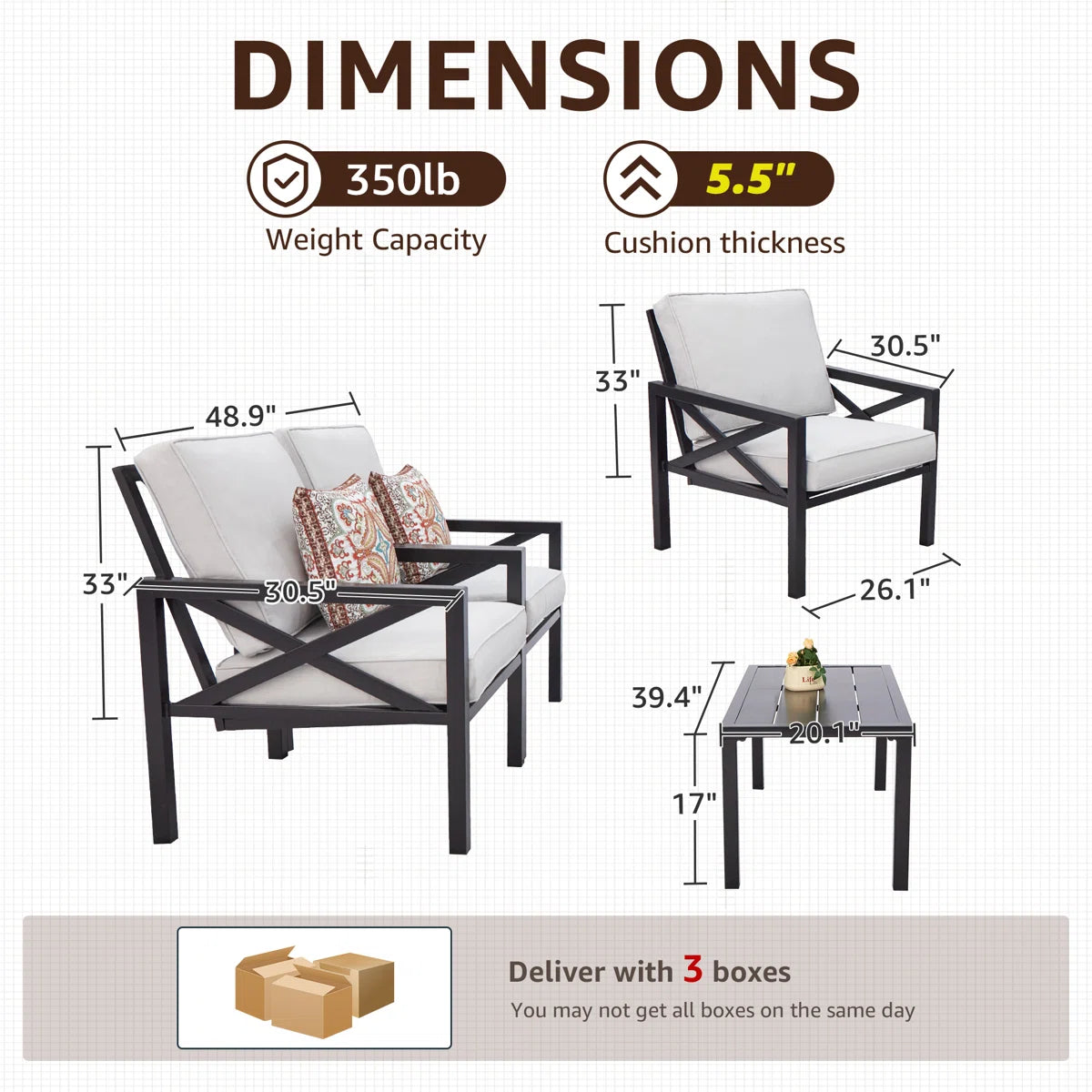 Myrtlene 4 - Person Patio Conversation Sets with Cushions
