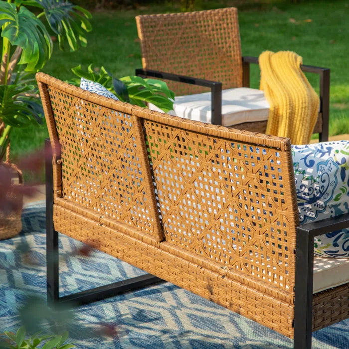 Armantine Darb Stylish 4-Person Wicker Patio Set