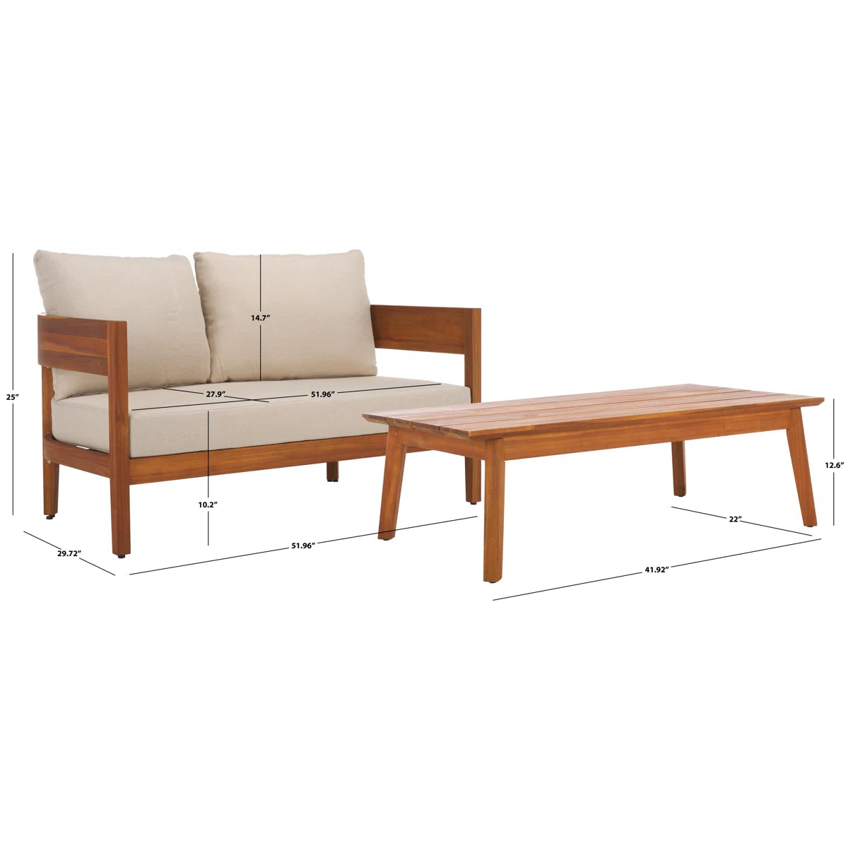 Kaiiden Patio Bench + Table
