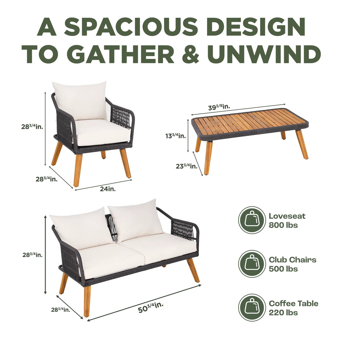 Serene 4-Piece Patio Furniture Set
