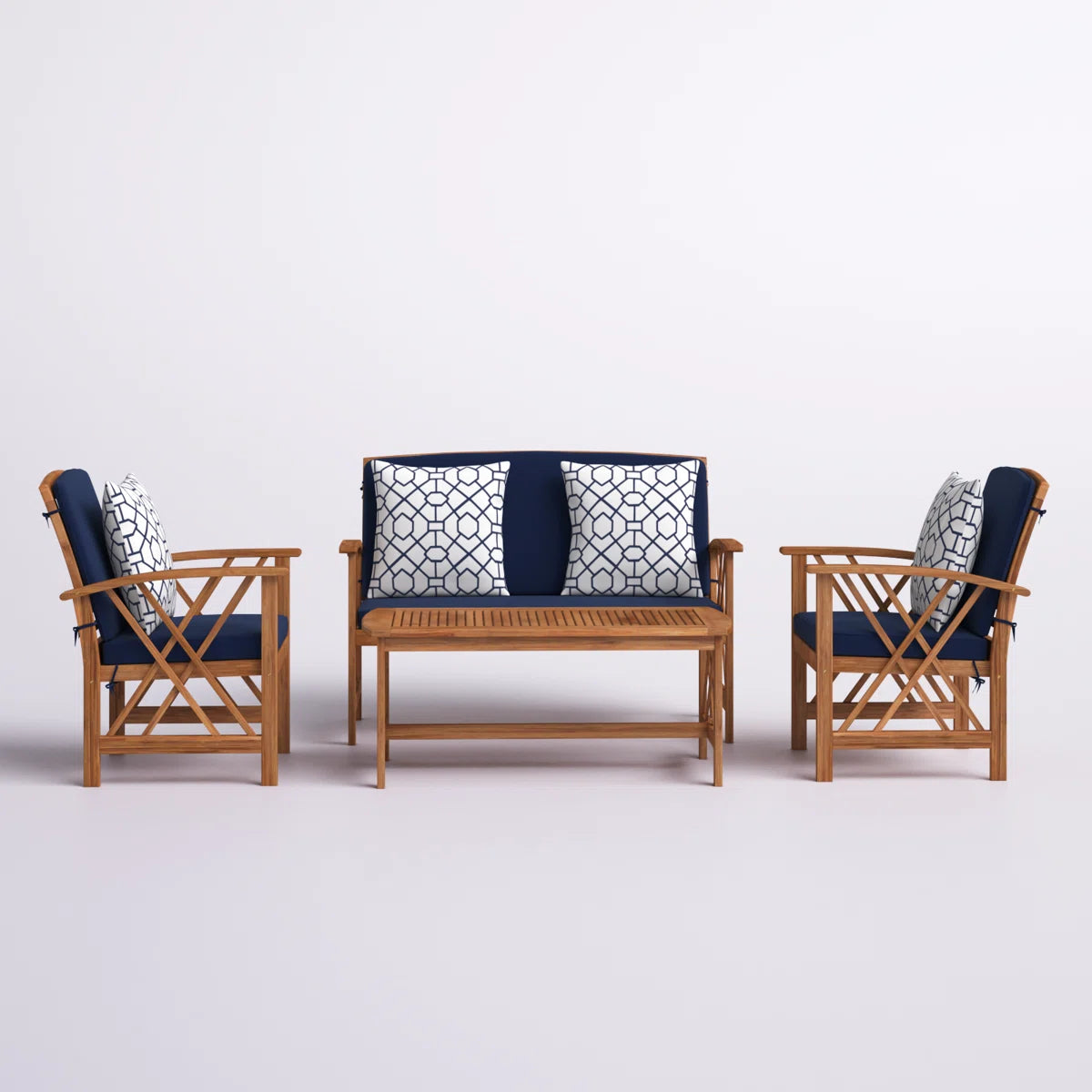 Calhoun Acacia 4 - Person Patio Conversation Sets with Cushions