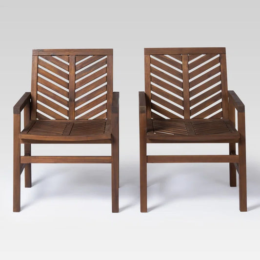 Harbison Wood Outdoor Dining Armchair (Set of 2)