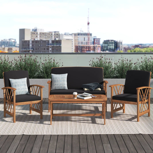 Calhoun 4 Piece Sofa Seating Group with Cushions