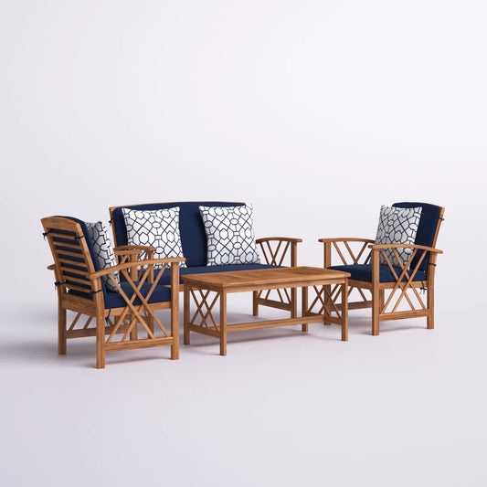 Calhoun Acacia 4 - Person Patio Conversation Sets with Cushions