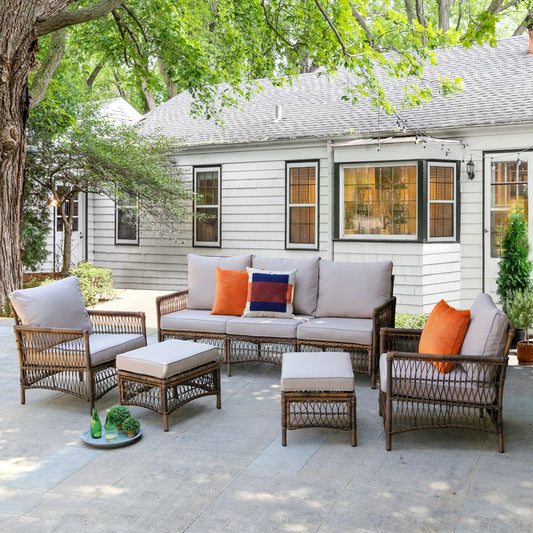 Tuskegee 5 Piece Sofa Seating Group with Cushions