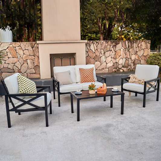 Myrtlene 4 - Person Patio Conversation Sets with Cushions