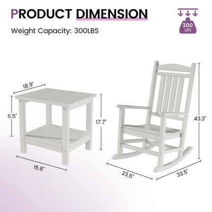 2-Person Stylish Rocking Chair Set with Coffee Table